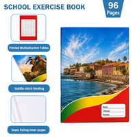 Cahier d'exercices Sénégalais 96 pages 55gsm ligné Seyès, reliure piquée, couverture personnalisée pour l'école