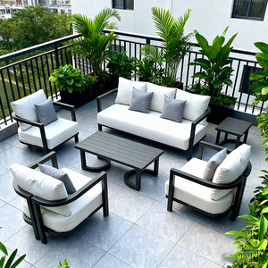 Set di Mobili da Giardino e Esterni Moderno e Minimalista in <span class=keywords><strong>Vimini</strong></span> e Lega di Alluminio per Villa, Hotel, B&B, Cortile, Veranda e Giardino - Product Image 2