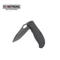 Couteau de poche pliant en acier 3Cr13 noir, manche en aluminium, personnalisable OEM, pour camping, extérieur, bricolage, avec verrouillage Liner Lock et bouton de pouce, fixation ceinture