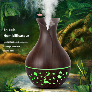 Humidifier Mini Plastik Motif Kayu 150ml, Tenaga USB, Senyap untuk Mobil & Meja (Sampel Gratis) - Product Image 4