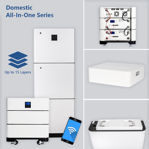Batterie de stockage d'énergie au lithium tout-en-un 8000 cycles 51,2 V 200 Ah 25,6 kWh pour usage domestique, empilable, avec système hybride - Product Image 3
