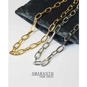 Kalung Rantai Tebal Kotak Gaya Ins Unisex Bahan Stainless Steel Lapis Emas 18K Rantai Klavikula Sederhana untuk Pria Wanita - Product Image 1