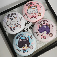 Insigne en fer blanc en peluche japonais personnalisé épingles de personnage d'anime insignes à rabat doux moelleux épingles de mouvement d'anime insignes de bouton en fer blanc