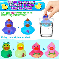 Canardons en plastique à presser qui changent de couleur avec logo personnalisé, jouets de bain et de plage pour bébés, remplissage de panier de Pâques, mini-canards