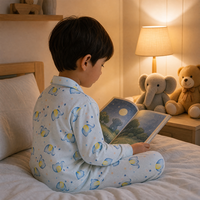 Tissu écologique vert menthe à imprimé oiseaux 100 % coton, motif floral et d'animaux mignon pour pyjamas d'enfants et quilting, vente en gros