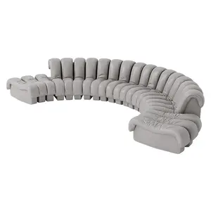 Wosen couch factory Luxe Unique De Sede DS 600 Designer Canape Serpent En Cuir Noir Courbe Modulaire Sectionnel Canape Ensemble