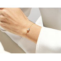 ONLY U Luxury Bracelet ajustable en argent sterling avec pierre de naissance Zircon cubique Cristal Saphir Bracelet à chaîne pour femme