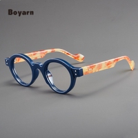Boyarn vente en gros épais rond personnalité cadre rond lunettes de lecture lunettes de Prescription léopard cadre montures de lunettes