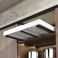 Nouvelle conception moderne de tiroir de rangement extensible pour cuisine et salle de bain, organisateur de placard coulissant détachable, portable, en acier au carbone métallique