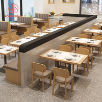 Ensemble de table et de chaises de restaurant et de café en bois massif, de style moderne et luxueux, sur mesure en Chine