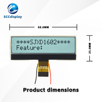 SCCdisplay Antarmuka IIC SJXD162A-1031 Modul LCD 16X2 Grafik Dot Matrix Lampu Latar LED Putih Karakter COG Driver SPLC792A