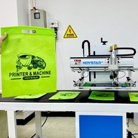 Máquina de Serigrafía para Bolsas No Tejidas con Cinta Transportadora y Mesa de Trabajo con Vacío