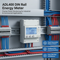 Medidor de Energía Trifásico Acrel ADL400, Riel DIN 0-80A, Conexión Directa MODBUS-RTU, Pantalla LCD, Certificado MID para Sistema SCADA