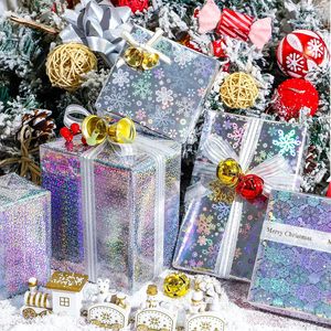 MAYPLUSS Christmas Holographic Foil Wrapping Paper 17in x 120in Silver Snowflake Dots Design Iridescent Metallized Paper - Product Image 5