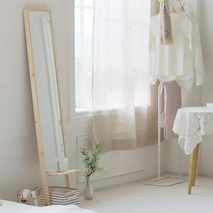 Modern Solid Wood Full Length Standing <strong>Mirror</strong> with Shelf Nordic <strong>Pine</strong> Leaning <strong>Mirror</strong> for Hotel Guest Room Project - Product Image 1