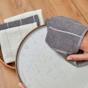 Cotton With Hanging Loop Soft Absorbent Lint Free Tea Towels and Multi Purpose Dish Cloths for <b>Kitchen</b> Cleaning - Product Image 4