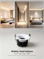 Spot encastré COB 12W CRI90 anti-éblouissement avec clip à ressort pour éclairage intérieur d'hôtel et de maison