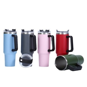40oz Stainless Steel Double Wall Vacuum Insulated Beer Travel Cold Tumbler <b>with</b> <b>Straw</b> Handle Lid Customize - Product Image 2