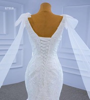 Feishiluo Ivoire Sirène Boule Robe De Mariée De Luxe Perle Dentelle Robe De Mariée Col En V pour Les Femmes Robe De Bal Sur Mesure