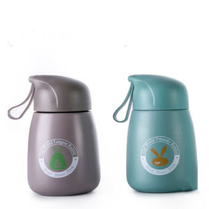Bouteille d'eau mignonne en acier inoxydable de 260 ml avec logo personnalisé moderne pour enfants, avec poignée en silicone portable - Product Image 3