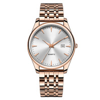 Montre classique simple pour couples, nouveau modèle haut de gamme, bracelet en acier, montre à quartz personnalisée avec boîtier rond unisexe