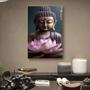Wholesale Crystal Porcelain Diamond <strong>Painting</strong> <strong>Buddha</strong> Wall Art Religious <strong>Canvas</strong> Mural Living Room Wall Artist Home Decor <strong>Painting</strong> - Product Image 3