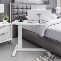 Table d'appoint réglable à roulettes pour ordinateur portable, inclinable, pour lit, chambre, salon, canapé