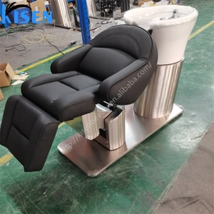 Kisen Shampoo Chair with <b>Footrest</b>,height,backrest <b>Adjustment</b> Stainless Steel Base Factory Wholesale - Product Image 2
