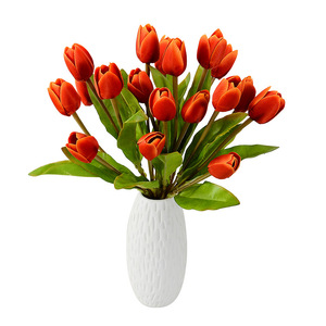 Bouquet de tulipes artificielles en soie Flower Delight, 3, 6 ou 9 têtes, décoration de table, texture artistique - Product Image 5