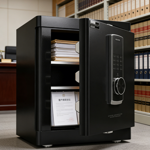 Caja Fuerte W1-45 de Acero con Cerradura Electrónica de Huella Dactilar y Código, Caja Fuerte Mediana con Llave para Hogar, Hospital, Escuela, Dormitorio, Hotel, Banco - Product Image 3