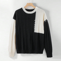Pull tricoté décontracté à col rond, coupe ample, anti-boulochage, avec logo personnalisé ODM – Nouvelle collection automne-hiver