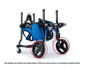 Fauteuil roulant <span class=keywords><strong>pour</strong></span> <span class=keywords><strong>chien</strong></span> silencieux avec roues en caoutchouc, <span class=keywords><strong>chariot</strong></span> de mobilité léger en aluminium <span class=keywords><strong>pour</strong></span> chiens handicapés de petite race - Product Image 4
