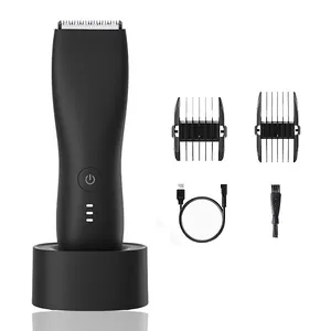 Professionele Huidveilige Waterdichte Manscaping Body Low Noise Grooming Trimmer Voor Haartrimmer Met Oplaadbasis