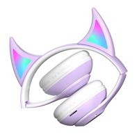 Headphone Gaming Stn-25 On-ear & Over-ear Model Telinga Kucing Nirkabel dengan Codec AAC untuk Latensi Rendah 5.2, Tahan Air IPX4