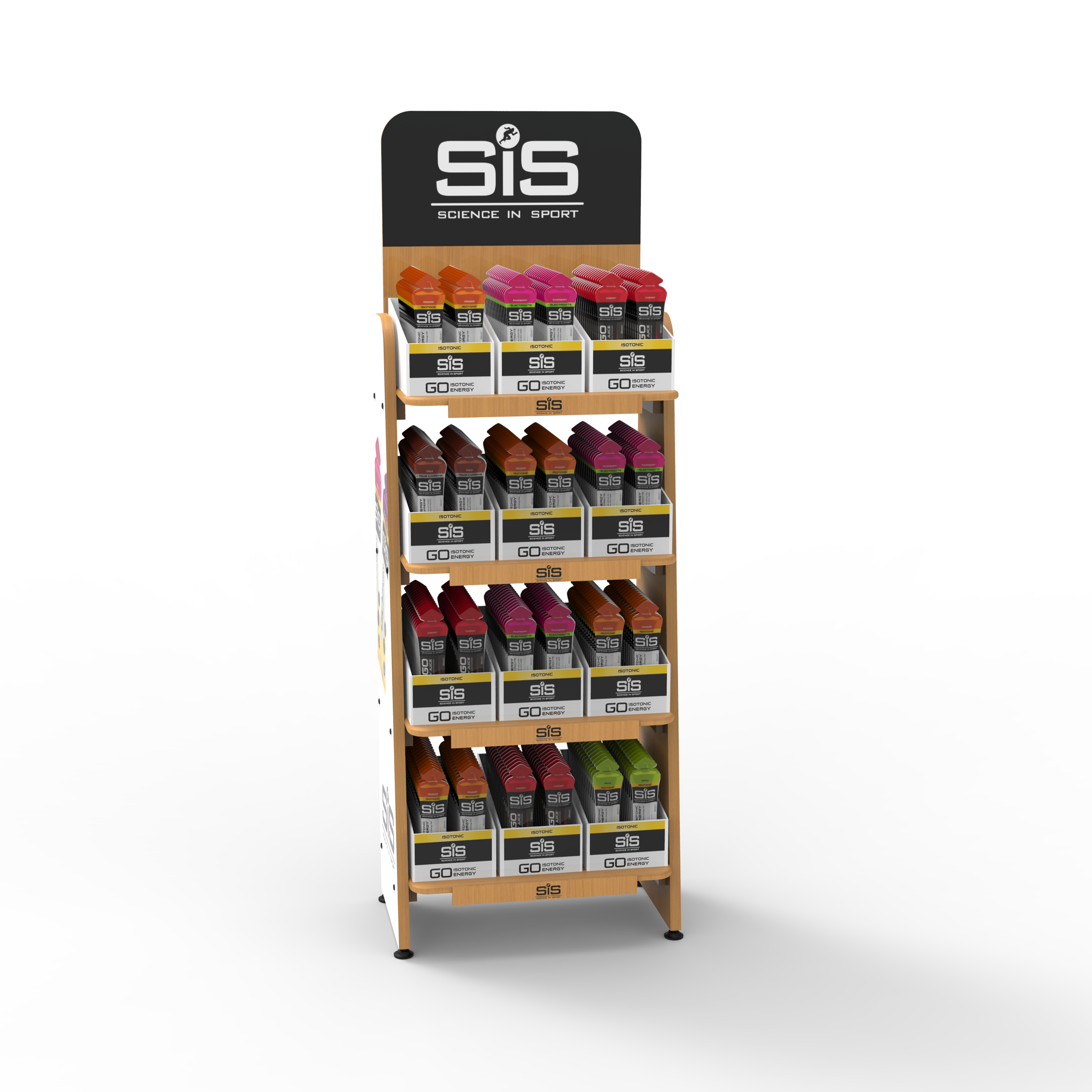 Custom Wooden Sports Nutrition Display Stand Multi Tier for Retail Stores and Gyms