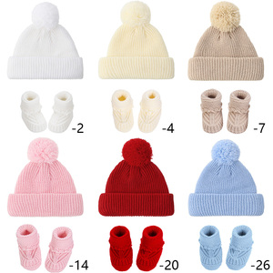 Conjunto de Gorro de Punto y <span class=keywords><strong>Calcetines</strong></span> de Bebé de 0 a 12 Meses al por Mayor, <span class=keywords><strong>Calcetines</strong></span> de Invierno Cálidos, Transpirables, Antibacterianos y Antideslizantes - Product Image 2