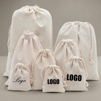 Sacs en lin recyclé avec cordon de serrage, sacs de rangement en tissu, sacs en mousseline, pochettes en coton avec cordon de serrage et logo personnalisé