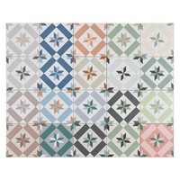 Azulejos de Pared de Cerámica Mate Antideslizantes Mediterráneos de 20x20 Hechos a Medida con Patrones Geométricos para Baños Interiores
