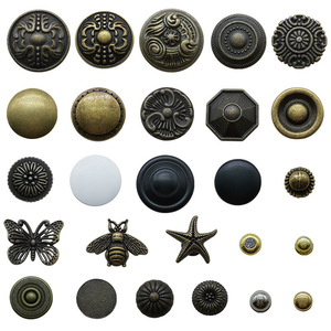 Poignée de meuble en bronze antique, ronde, à trou unique, style floral traditionnel, en fer durable moulé sous pression - Product Image 2