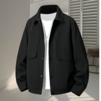 Vestes pour hommes personnalisées en gros avec doublure polaire épaisse pour l'automne et l'hiver, veste ample à col tendance pour l'extérieur
