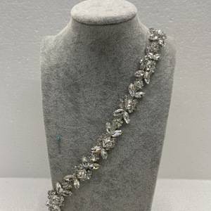 Catena di gioielli in cristallo quadrato trasparente per cucire su occhio di cavallo Applique in vetro rifilatura catena decorativa per avvolgere le scarpe - Product Image 3