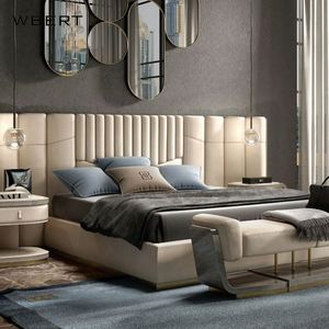 WBERT 2025 Nouvel Arrivage Lit à Pédale de Luxe Personnalisé 1.8m Nordique Moderne Simple Cadre en Bois Villa Appartement Meilleure Vente - Product Image 3