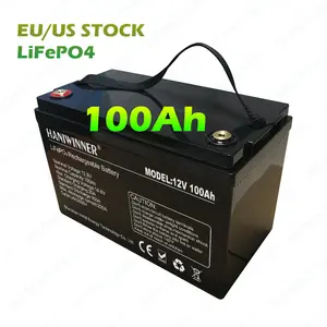 Batería recargable de iones de litio de 12 voltios Lifepo4 12 V, 50Ah, 100Ah, 200ah, almacenamiento de energía