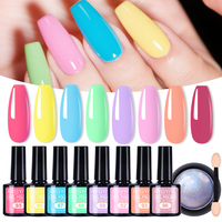 Kit de vernis à ongles semi-permanent 8 couleurs 7,3 ml en gros, vegan, avec logo personnalisé, pour marque privée