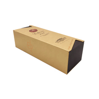 Custom Size Recyclable Luxury Paper Cardboard Champagne Bottle Box Magnetic Folding Wine Bottle Packaging Black Gift Box