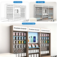 Support d'affichage en métal sur mesure pour accessoires de téléphonie mobile, avec vision complète, pour les magasins de détail