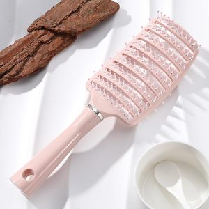 Brosse démêlante incurvée ventilée simple et tendance avec logo personnalisé, pour cheveux secs et humides, outil de massage capillaire pour salon de coiffure - Product Image 3