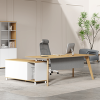 Nouveau style de travail moderne en bois simple pour patron Table de bureau en L avec tiroir à assembler Mobilier de bureau caractéristique