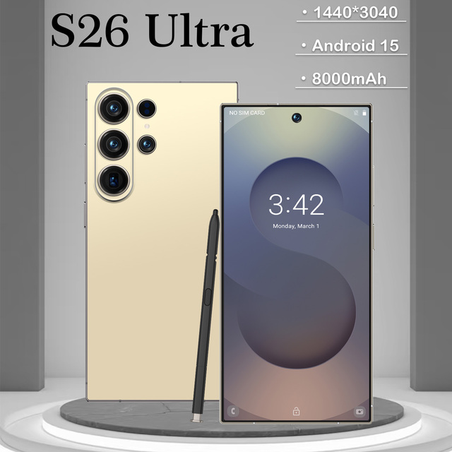 Wholesale S26 Ultra Android Smartphone 22GB+2TB ROM Ten-Core Processor Global Market Factory Price
