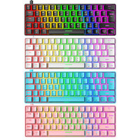 Clavier de jeu optique mécanique T60, interrupteur bleu, 62 touches, USB Type C, filaire, RGB, 18 lumières, PC Gamer